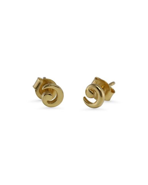 Isla Silver Metallic Tiny Spiral Stud Earrings
