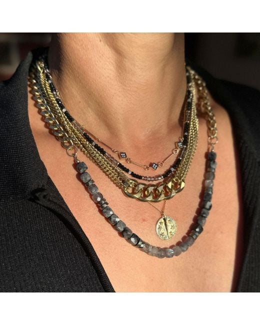 Rachel Nathan Brown Neutrals Spinel & Iced Obsidian Necklace