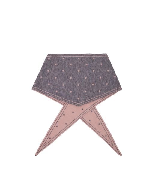 Saachi Purple Polka Dot Triangle Scarf