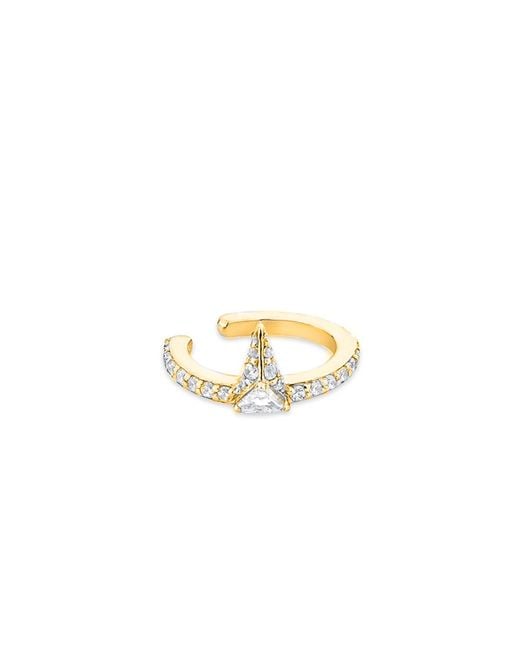 SALLY SKOUFIS Metallic Urge Ear Cuff With Made Cz Diamond Stimulant