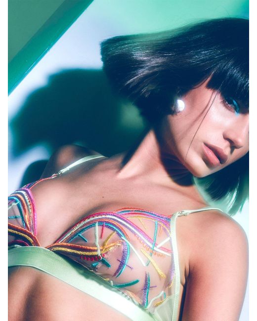Somewhere Never Green Disco Deco Triangle Bralette
