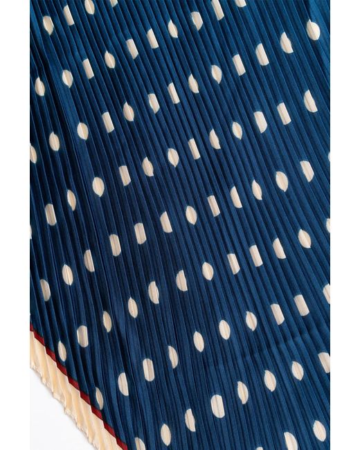 Wild Cosmos Blue Carter Plissé Petit Scarf