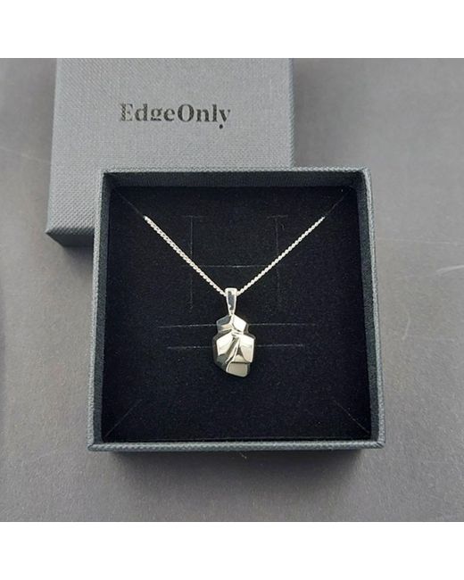 Edge Only Metallic Rock Pendant Sterling