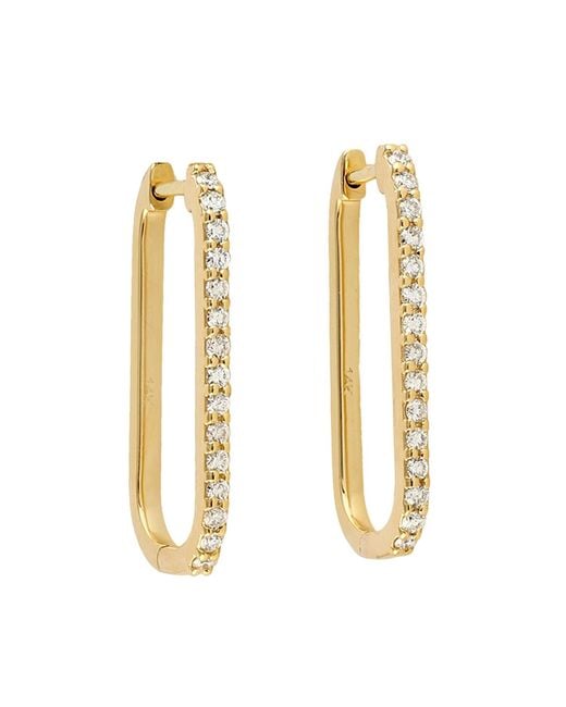 Artisan Metallic Diamond Oval Hoop Earrings
