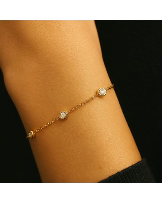Lily Flo Jewellery Metallic Diamond Station Bracelet