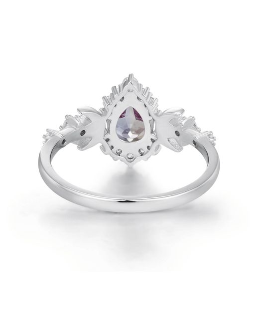 Azura Jewelry New York Metallic Galactic Pear Cut Alexandrite Ring Vermeil