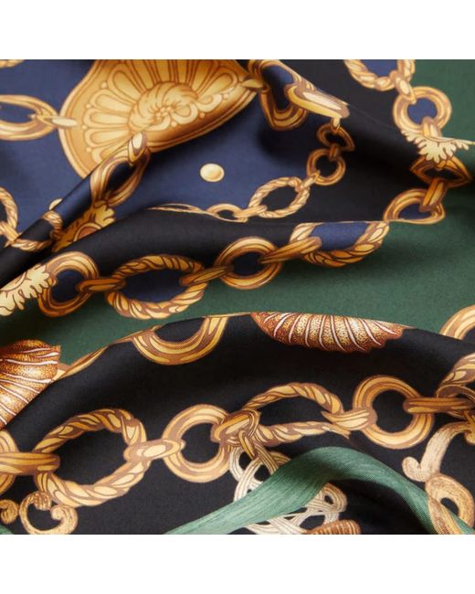 Emily Carter Green The Charm & Feather Silk Scarf