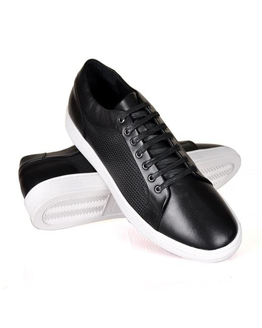 DAVID WEJ Black Bradford Leather Sneakers for men