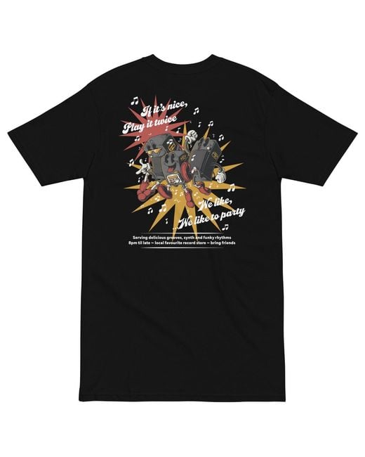Anchor and Crew Black If It's Nice Play It Twice Disco! Heavy Cotton Embroidered T-Shirt