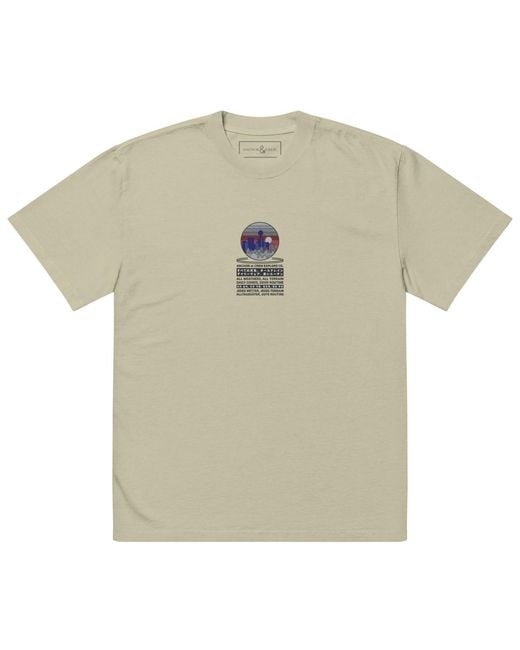 Anchor and Crew Natural Neutrals Faded Eucalyptus City Drive Explore Co. Oversized Cotton T-Shirt for men