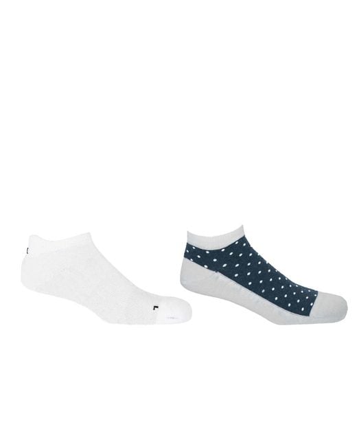 Peper Harow - Made in England Blue Organic & Polka Trainer Socks Bundle for men