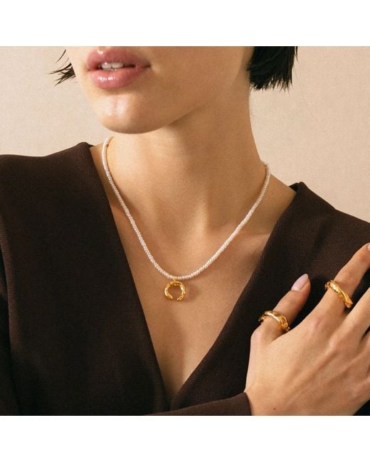 EVA REMENYI White Talisman Fortune Pearl Necklace