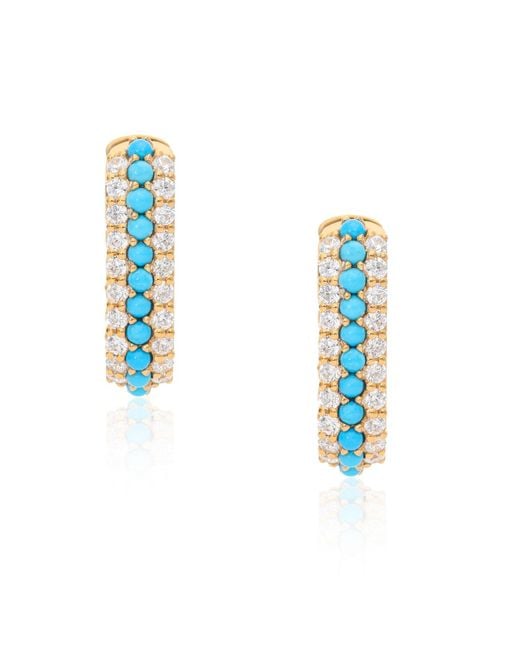 Preeti Sandhu Blue Summer Sparkle U-Shaped Vermeil Hoops