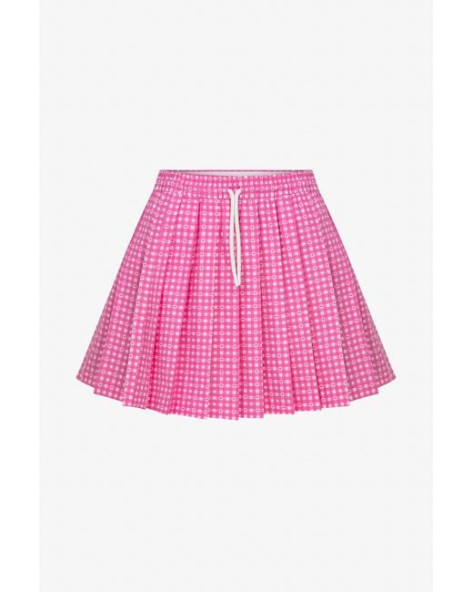 Je Te Veux Pink Sweetheart Gingham Pleated Skirt