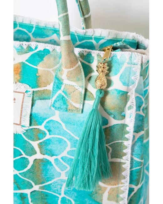 Sophia Alexia Blue Aqua Pebbles Barbados Beach Bag