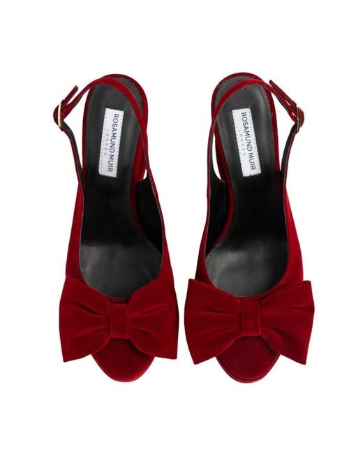 Rosamund Muir London Red Toscana Velvet Wedges