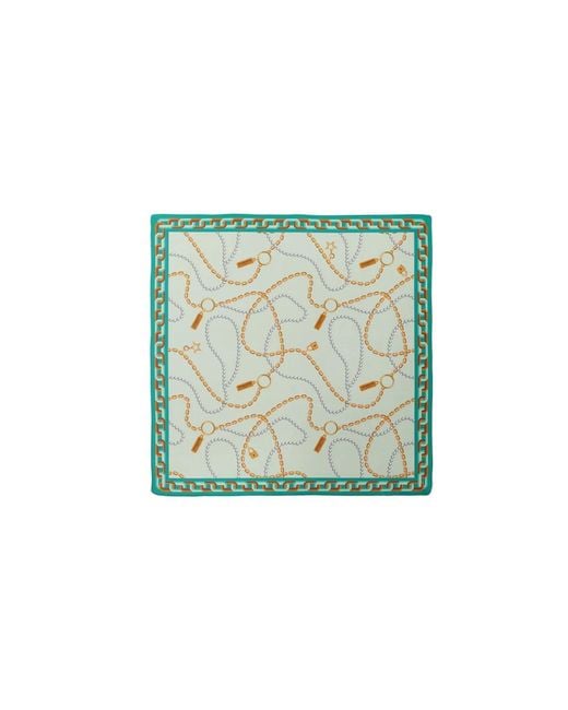 Le Parmentier Green Heritage Chain And Pearls Silk Bandana