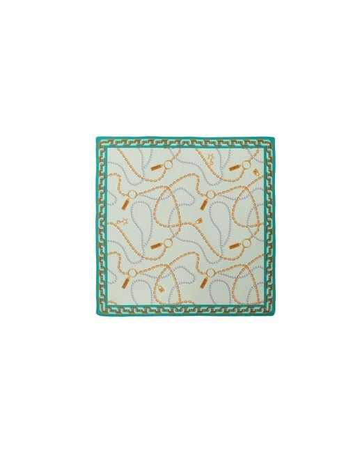 Le Parmentier Green Heritage Chain And Pearls Silk Bandana