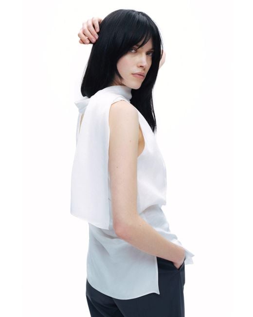 Nocturne White Shawl-Designed Blouse