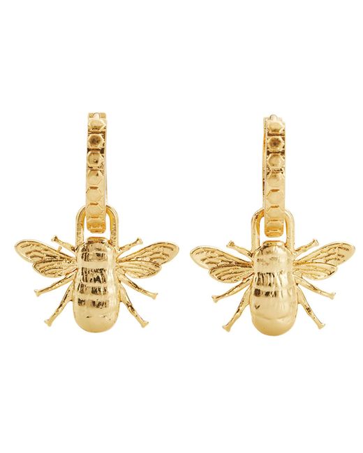 Fable England Metallic Bee Necklace & Stud Earrings Set