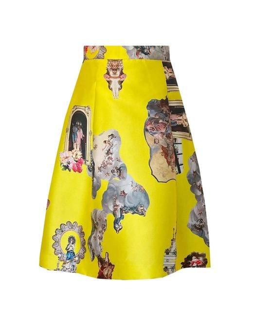 Maxjenny Yellow Knee-Length Skirt