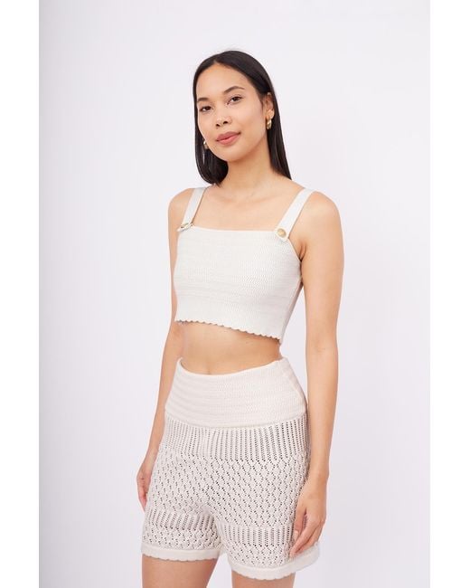 Peraluna White Iris Knitted Bralette