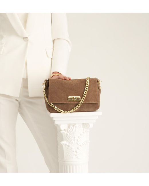 Apatchy London Brown The Maisie Midi Mink Suede Bag