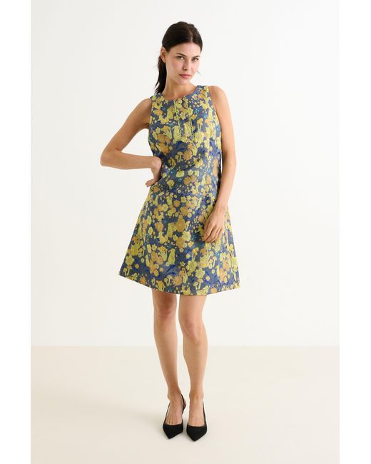 Louche Green Marcia Fairytale Jacquard A-Line Mini Dress