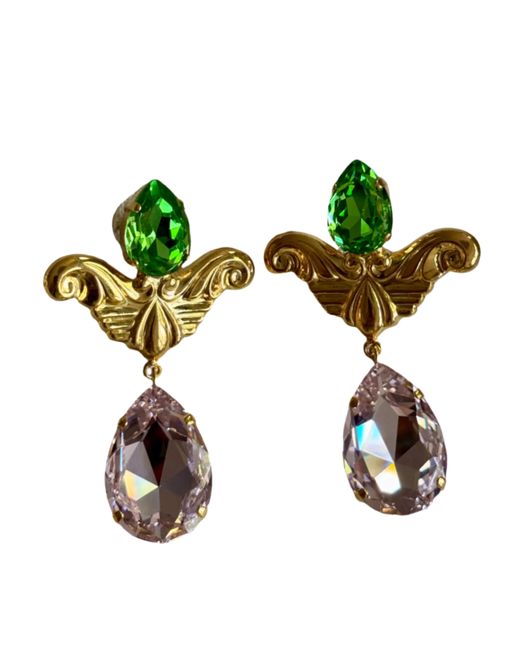 Laura Gray Green Large & Tear Drop Post Earrings