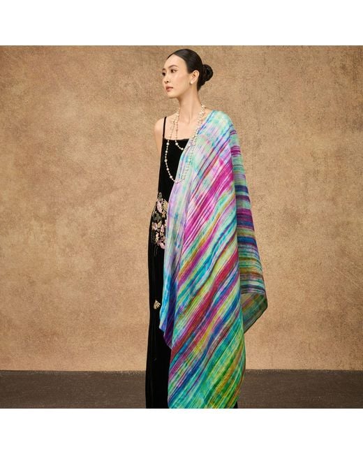Silk and Bears Purple Brushstroke Hand-Dyed Silk Shawl – Mulberry Silk Wrap