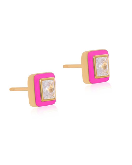 Preeti Sandhu Pink Enamel Studs