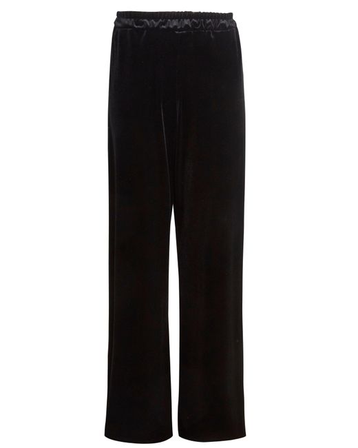 Sarvin Black Wide Leg Velvet Trousers
