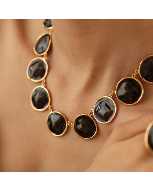 Retro Chic Multicolor Enamel Ripple Necklace