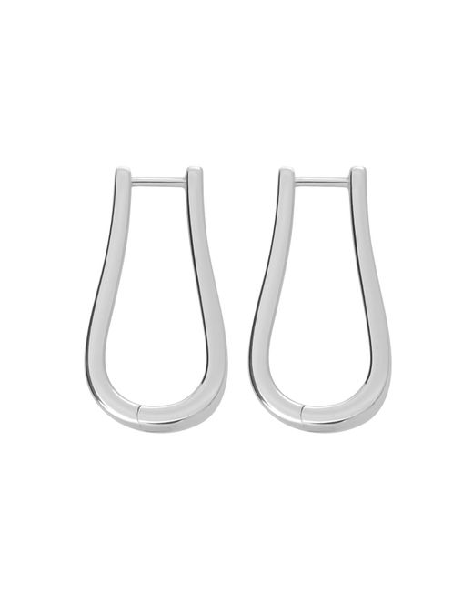Lucy Quartermaine White Solid Sterling Petal Hoops Large