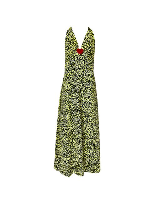 Couture to Your Door Green Leopard Print Cotton Maxi Dress