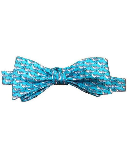 Lazyjack Press Blue Shark Week Bow Tie for men