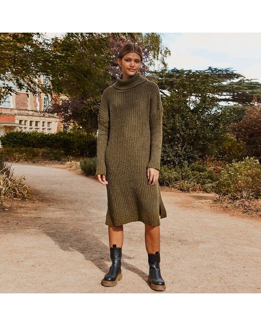 Cara & The Sky Green Joey Midi Dress Khaki