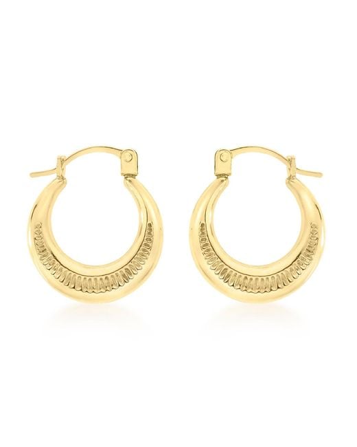 Posh Totty Designs Metallic Crescent Moon Creole Gold Hoop Earrings