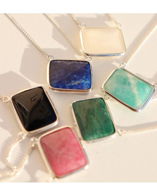 FV Jewellery Green La Stèle Malachite Square Necklace