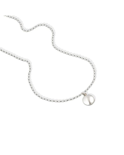 Argento Vivo Metallic Round Pendant Necklace