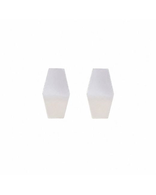 Silver Moon White Infinity Sterling Earrings