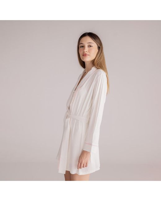 Reve Sleepwear White Tencel Robe