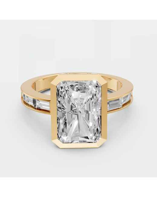 Aya Fine Jewelry Metallic Radiant Cut Lab Diamond Engagement Ring