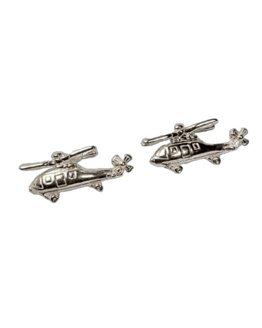 Simon Kemp Jewellers Metallic Helicopter Cufflinks for men
