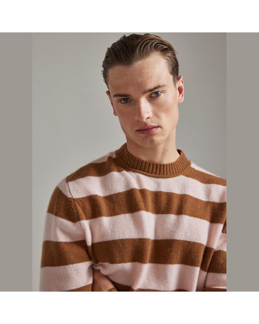 Salts Cashmere Brown Lofty Knit Crew Neck Sweater