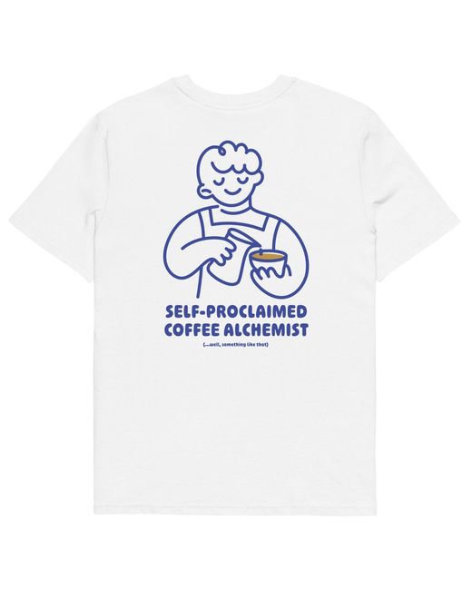 Anchor and Crew Blue Gustatory Coffee Alchemist Organic Cotton Embroidered T-Shirt