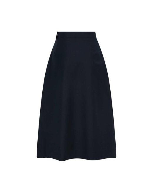 Femponiq Blue Semi Flared Cotton Skirt