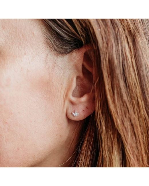 Claire Hill Designs Metallic Sparkly Marquise Fan Stud Earrings