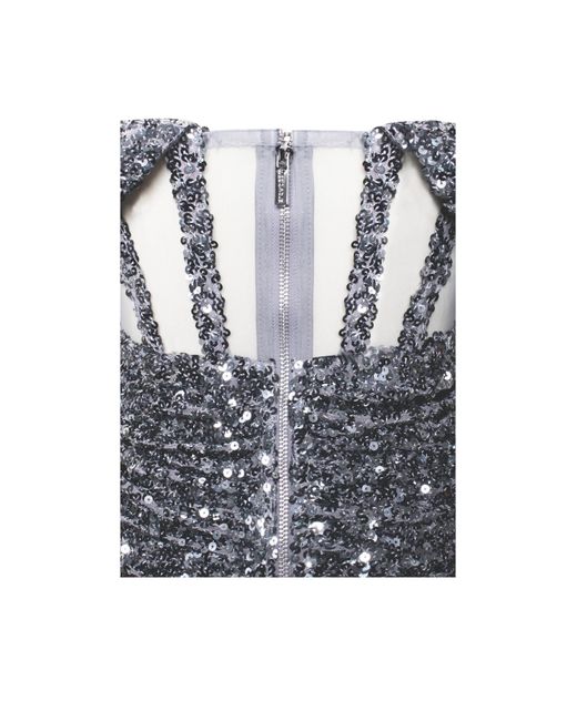 Miss Circle New York Black Weston Sequin Off Shoulder Corset Dress