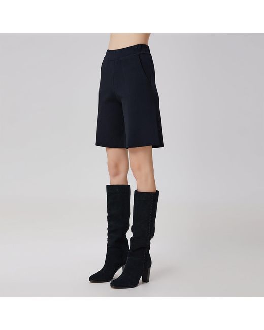 Smart and Joy Black Minimalist Bermuda Shorts